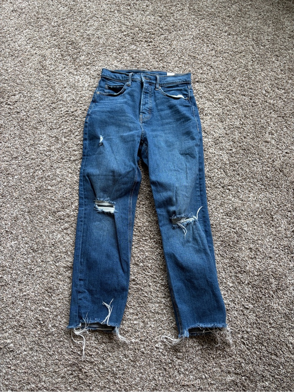 Classic High-Rise Distressed Blue Women's Jeans